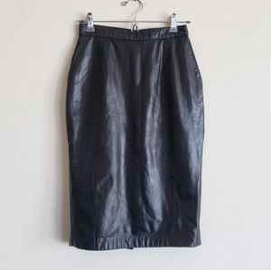 VINTAGE Genuine Leather Pencil Skirt